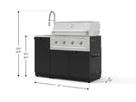 NewAge Outdoor Kitchens Outdoor Grill Island Stainless-Steel 3-Piece Cabinet Set with Sink, Grill Cabinet, and Performance Grill 
