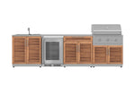 NewAge Outdoor Kitchens Stainless Steel 6-Piece Cabinet Set with Sink, Bar, Grill Cabinet, Performance Grill, Countertop and Fridge-66388-Garage Giant 