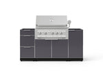 NewAge Outdoor Kitchens Outdoor Grill Island Aluminum 5-Piece Cabinet Set with 1 Door, 3 Drawer, Grill Cabinet and Platinum Grill - (Liquid Propane) 
