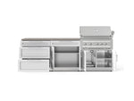NewAge Outdoor Kitchens Stainless-Steel 5-Piece Cabinet Set with with 3-Drawer, Bar, Grill Cabinet, Platinum Grill and Countertop-73367-Garage Giant 