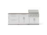 NewAge Outdoor Kitchens Stainless-Steel 5-Piece Cabinet Set with 3-Drawer, Bar, Grill Cabinet, Performance Grill and Countertop-73363-Garage Giant 