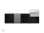 NewAge Outdoor Kitchens Aluminum 4-Piece Cabinet Set with Sink, Bar, Grill Cabinet and Stainless Steel Door Fridge-71470-Garage Giant 