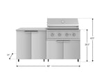 NewAge Outdoor Kitchens Stainless Steel 4-Piece Cabinet Set with Caster and 2 Door, Grill Cabinet, Performance Grill, Countertop-72526-Garage Giant 