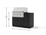 NewAge Outdoor Kitchens Outdoor Grill Island Stainless-Steel 3-Piece Cabinet Set with 3-Drawer, Grill Cabinet and Performance Grill - (Liquid Propane) 