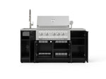 NewAge Outdoor Kitchens Outdoor Grill Island Aluminum 5-Piece Cabinet Set with Sink, 1 Door, Grill Cabinet, Platinum Grill and Stainless Steel Countertop 