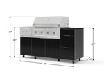 NewAge Outdoor Kitchens Outdoor Grill Island Aluminum 6-Piece Cabinet Set with Casters and 3-Drawer, Grill Cabinet, Performance Grill, Side Burner and Dekton in Sirius Countertop - (Liquid Propane) 