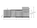 NewAge Outdoor Kitchens Stainless Steel 6-Piece Cabinet Set with Sink, Bar, Grill Cabinet, Platinum Grill, Countertop and Fridge-72003-Garage Giant 