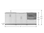 NewAge Outdoor Kitchens Stainless Steel 3-Piece Cabinet Set with Bar, Sink and Kamado Cabinet-67496-Garage Giant 