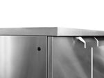 NewAge Outdoor Kitchens Stainless Steel 7-Piece Cabinet Set with 2 Door, Bar, Corner, Grill Cabinet, Platinum Grill, and Countertops 
