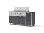 NewAge Outdoor Kitchens Outdoor Grill Island Aluminum 5-Piece Cabinet Set with Casters and 3-Drawer, Grill Cabinet, Side Burner and Performance Grill - (Liquid Propane) | Garage Giant 