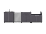 NewAge Outdoor Kitchens Aluminum 4-Piece Cabinet Set with Sink, Bar, Grill Cabinet and Fridge-66308-Garage Giant 