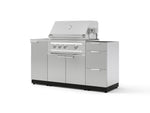 NewAge Outdoor Kitchens Outdoor Grill Island Stainless-Steel 5-Piece Cabinet Set with Sink, 3 Drawer, Grill Cabinet, Platinum Grill and Stainless Steel Countertop - (Liquid Propane) | Garage Giant 