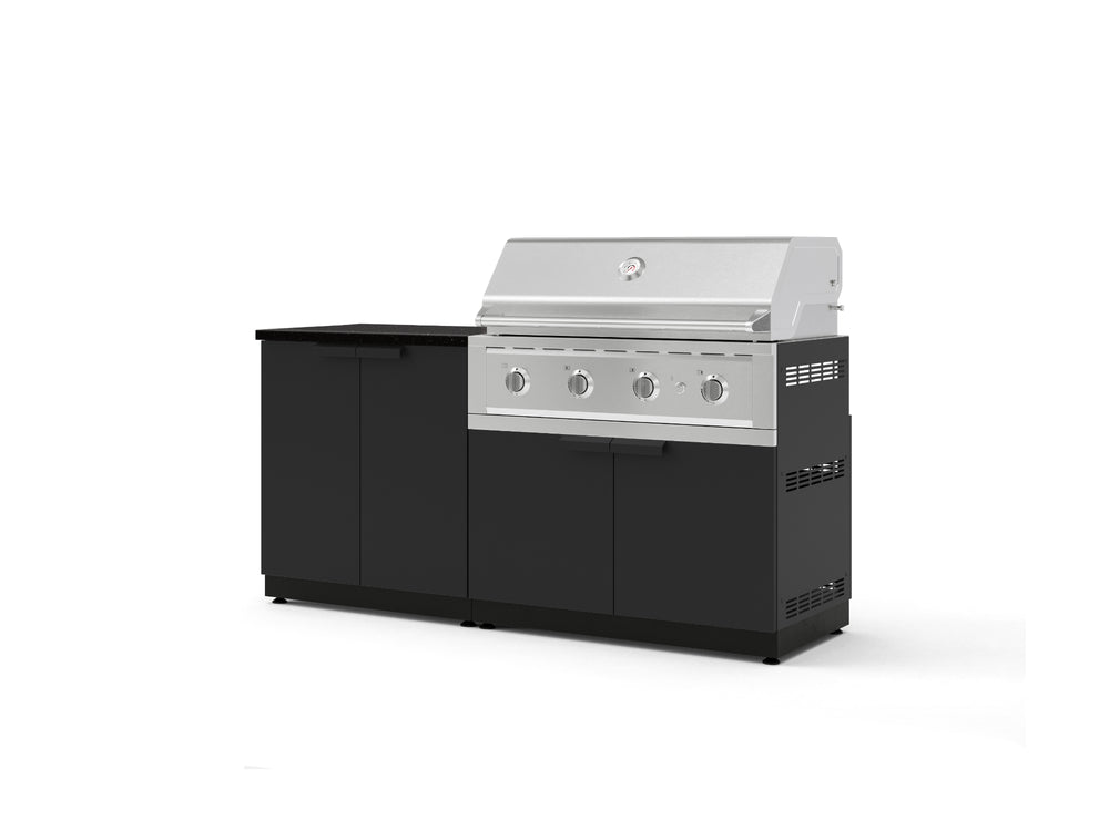 NewAge Outdoor Kitchens Stainless-Steel 4-Piece Cabinet Set with Base, Grill Cabinet, Performance Grill, and Countertop-73461-Garage Giant