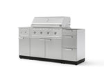 NewAge Outdoor Kitchens Outdoor Grill Island Stainless-Steel 5-Piece Cabinet Set with 3-Drawer, Grill Cabinet, Side Burner and Performance Grill - (Natural Gas) | Garage Giant 