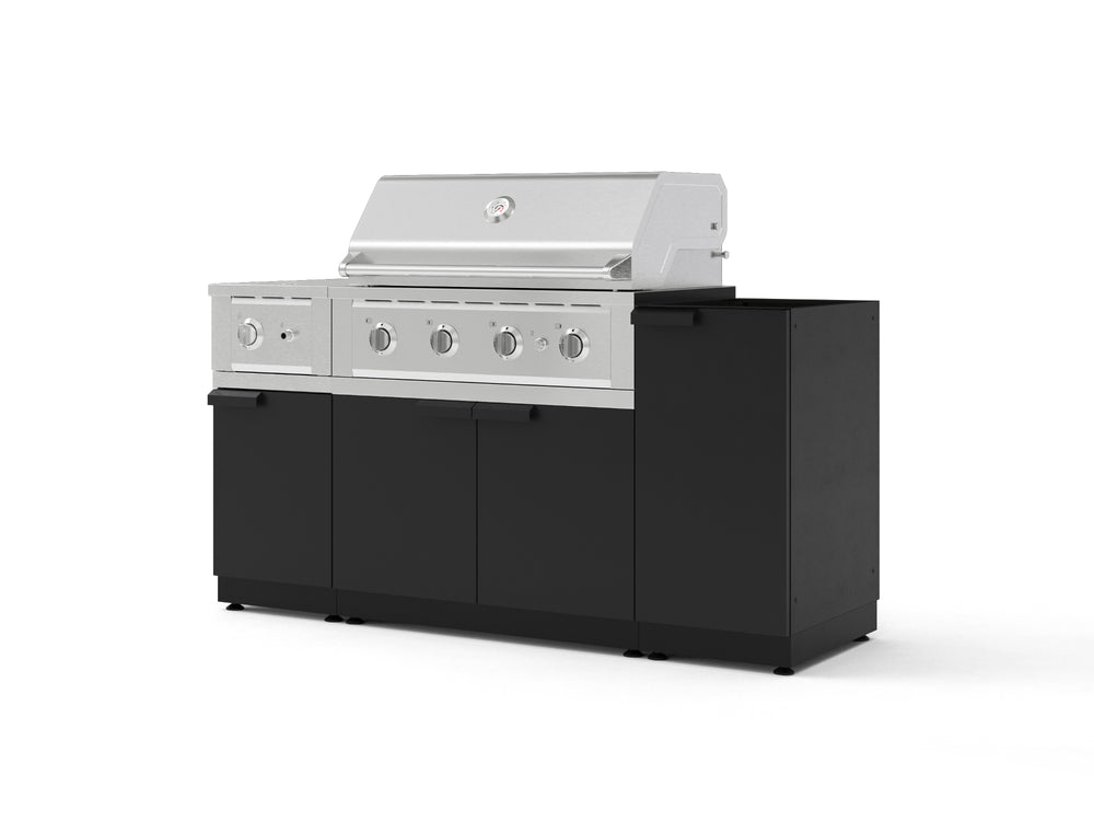 NewAge Outdoor Kitchens Outdoor Grill Island Stainless-Steel 5-Piece Cabinet Set with 1-Door, Grill Cabinet, Side Burner and Performance Grill - (Natural Gas) | Garage Giant
