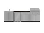 NewAge Outdoor Kitchens Stainless Steel 6-Piece Cabinet Set with Sink, Bar, Grill Cabinet, Performance Grill, Countertop and Fridge-71994-Garage Giant 