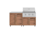 NewAge Outdoor Kitchens Stainless Steel 4-Piece Cabinet Set with Caster and 2 Door, Grill Cabinet, Performance Grill, Countertop-72537-Garage Giant 