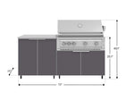 NewAge Outdoor Kitchens Aluminum 4-Piece Cabinet Set with Caster and 2 Door, Grill Cabinet, Platinum Grill, Countertop-72521-Garage Giant 