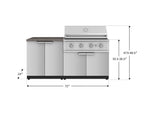 NewAge Outdoor Kitchens Stainless Steel 4-Piece Cabinet Set with 2 Door, Grill Cabinet, Performance Grill and Countertop-71804-Garage Giant 