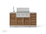 NewAge Outdoor Kitchens Outdoor Grill Island Stainless-Steel Louvered Doors 5-Piece Cabinet Set with Sink, 3 Drawer, Grill Cabinet, Performance Grill and Stainless Steel Countertop-74770-Garage Giant 