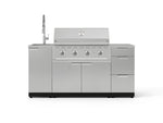 NewAge Outdoor Kitchens Outdoor Grill Island Stainless-Steel 5-Piece Cabinet Set with Sink, 3 Drawer, Grill Cabinet, Performance Grill and Stainless Steel Countertop-75600-Garage Giant 