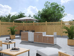 NewAge Outdoor Kitchens Stainless Steel 4-Piece Cabinet Set with 3-Drawer, Bar, Grill Cabinet and Fridge-67890-Garage Giant 
