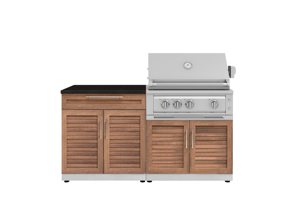 NewAge Outdoor Kitchens Stainless-Steel 4-Piece Cabinet Set with Bar, Grill Cabinet, Platinum Grill, and Countertop-71712-Garage Giant