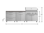NewAge Outdoor Kitchens Stainless Steel 5-Piece Cabinet Set with Casters and 3 Drawer, Bar, Grill Cabinet, Platinum Grill, Countertop-72623-Garage Giant 