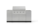 NewAge Outdoor Kitchens Outdoor Grill Island Stainless-Steel 5-Piece Cabinet Set with Sink, 1 Door, Grill Cabinet, Performance Grill and Stainless Steel Countertop - (Liquid Propane) 
