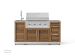 NewAge Outdoor Kitchens Outdoor Grill Island Stainless-Steel Louvered Doors 5-Piece Cabinet Set with Sink, 3 Drawer, Grill Cabinet, Performance Grill and Stainless Steel Countertop-74774-Garage Giant 