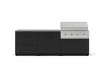 NewAge Outdoor Kitchens Stainless-Steel 5-Piece Cabinet Set with 3-Drawer, Bar, Grill Cabinet, Performance Grill and Countertop-73353-Garage Giant 
