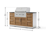 NewAge Outdoor Kitchens Outdoor Grill Island Stainless-Steel Louvered Doors 6-Piece Cabinet Set with 3 Drawers, Grill Cabinet, Performance Grill and Dekton in Sirius Countertops - (Natural Gas) 
