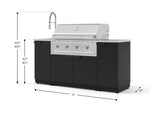 NewAge Outdoor Kitchens Outdoor Grill Island Stainless-Steel 5-Piece Cabinet Set with Sink, 1 Door, Grill Cabinet, Performance Grill and Stainless Steel Countertop 
