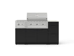NewAge Outdoor Kitchens Outdoor Grill Island Stainless-Steel 6-Piece Cabinet Set with 3-Drawer, Grill Cabinet, Performance Grill, Side Burner and Dekton in Aeris Countertop - (Liquid Propane) 