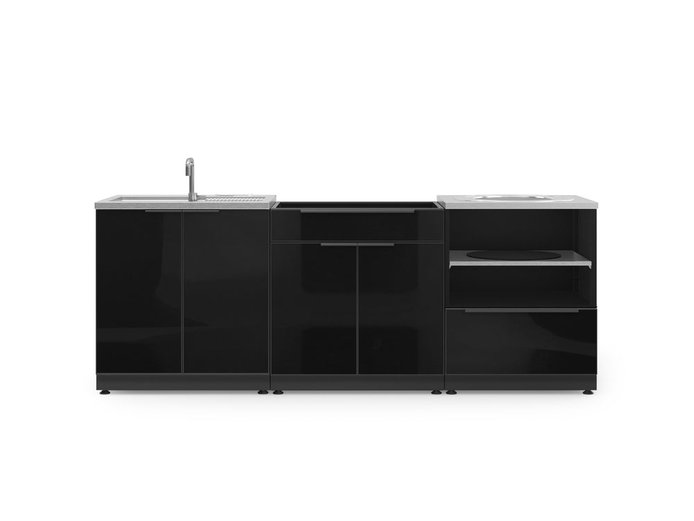 NewAge Outdoor Kitchens Aluminum 3-Piece Cabinet Set with Bar, Sink and Kamado Cabinet-67480-Garage Giant