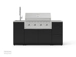 NewAge Outdoor Kitchens Outdoor Grill Island Stainless-Steel 5-Piece Cabinet Set with Sink, 3 Drawer, Grill Cabinet, Performance Grill and Stainless Steel Countertop 
