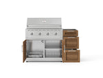 NewAge Outdoor Kitchens Outdoor Grill Island Stainless-Steel Louvered Doors 3-Piece Cabinet Set with 3-Drawer, Grill Cabinet and Performance Grill - (Liquid Propane) 