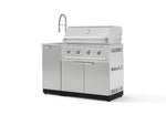 NewAge Outdoor Kitchens Outdoor Grill Island Stainless-Steel 3-Piece Cabinet Set with Sink, Grill Cabinet and Performance Grill-75346-Garage Giant 