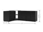 NewAge Outdoor Kitchens Stainless Steel 4-Piece Cabinet Set with Corner Shelf, 2-Door, 3-Drawer, Bar Cabinet-67698-Garage Giant 
