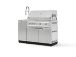 NewAge Outdoor Kitchens Outdoor Grill Island Stainless-Steel 3-Piece Cabinet Set with Sink, Grill Cabinet and Platinum Grill-75281-Garage Giant 