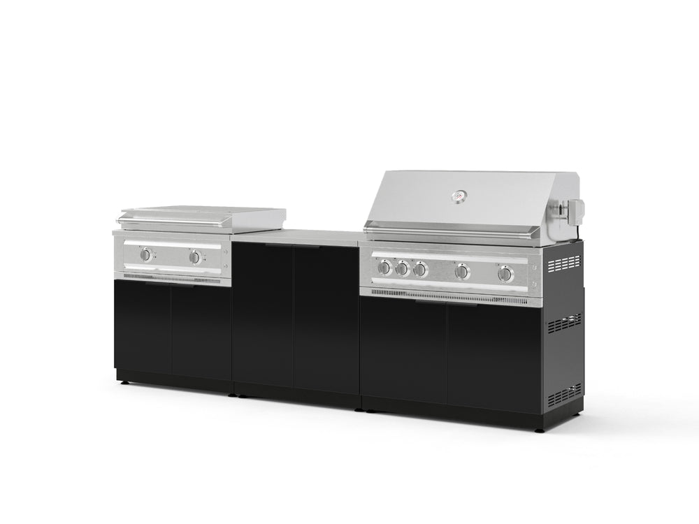 NewAge Outdoor Kitchens Aluminum 6-Piece Cabinet Set with Base, Grill Cabinet, Platinum Griddle and Countertop-74975-Garage Giant