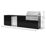 NewAge Outdoor Kitchens Aluminum 7-Piece Cabinet Set with 3-Drawer, Bar, Grill Cabinet, Platinum Grill, Countertops and Stainless Steel Door Fridge-73577-Garage Giant 