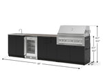 NewAge Outdoor Kitchens Stainless Steel 6-Piece Cabinet Set with Sink, Bar, Grill Cabinet, Platinum Grill, Countertop and Glass Door Fridge-73829-Garage Giant 