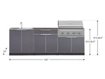 NewAge Outdoor Kitchens Aluminum 5-Piece Cabinet Set with Bar, Grill, Sink Cabinet, Performance Grill, and Countertop-71270-Garage Giant 