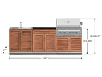 NewAge Outdoor Kitchens Stainless-Steel 5-Piece Cabinet Set with Sink, 2-Door with Drawer, Grill Cabinet, Platinum Grill and Countertop-71581-Garage Giant 