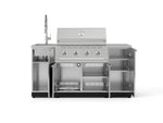NewAge Outdoor Kitchens Outdoor Grill Island Stainless-Steel 5-Piece Cabinet Set with Sink, 1 Door, Grill Cabinet, Performance Grill and Stainless Steel Countertop-75379-Garage Giant 