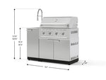 NewAge Outdoor Kitchens Outdoor Grill Island Stainless-Steel 3-Piece Cabinet Set with Sink, Grill Cabinet and Performance Grill-75343-Garage Giant 