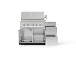 NewAge Outdoor Kitchens Outdoor Grill Island Stainless-Steel 4-Piece Cabinet Set with 3-Drawer, Grill Cabinet, Platinum Grill and Dekton in Aeris Countertop - (Natural Gas) 