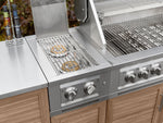NewAge Outdoor Kitchens Aluminum 6-Piece Cabinet Set with Casters and Platinum Grill, Dual Side Burner, Bar, Grill Cabinet, Countertop-72553-Garage Giant 