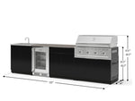 NewAge Outdoor Kitchens Aluminum 6-Piece Cabinet Set with Sink, Bar, Grill Cabinet, Performance Grill, Countertop and Glass Door Fridge-73799-Garage Giant 